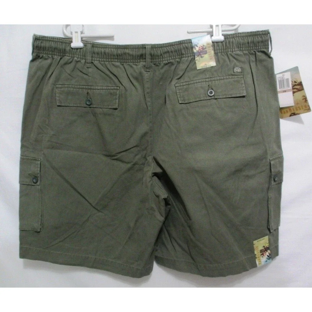 NWT Van Heusen Mens Khaki Cargo Shorts 100% Cotton 42x9